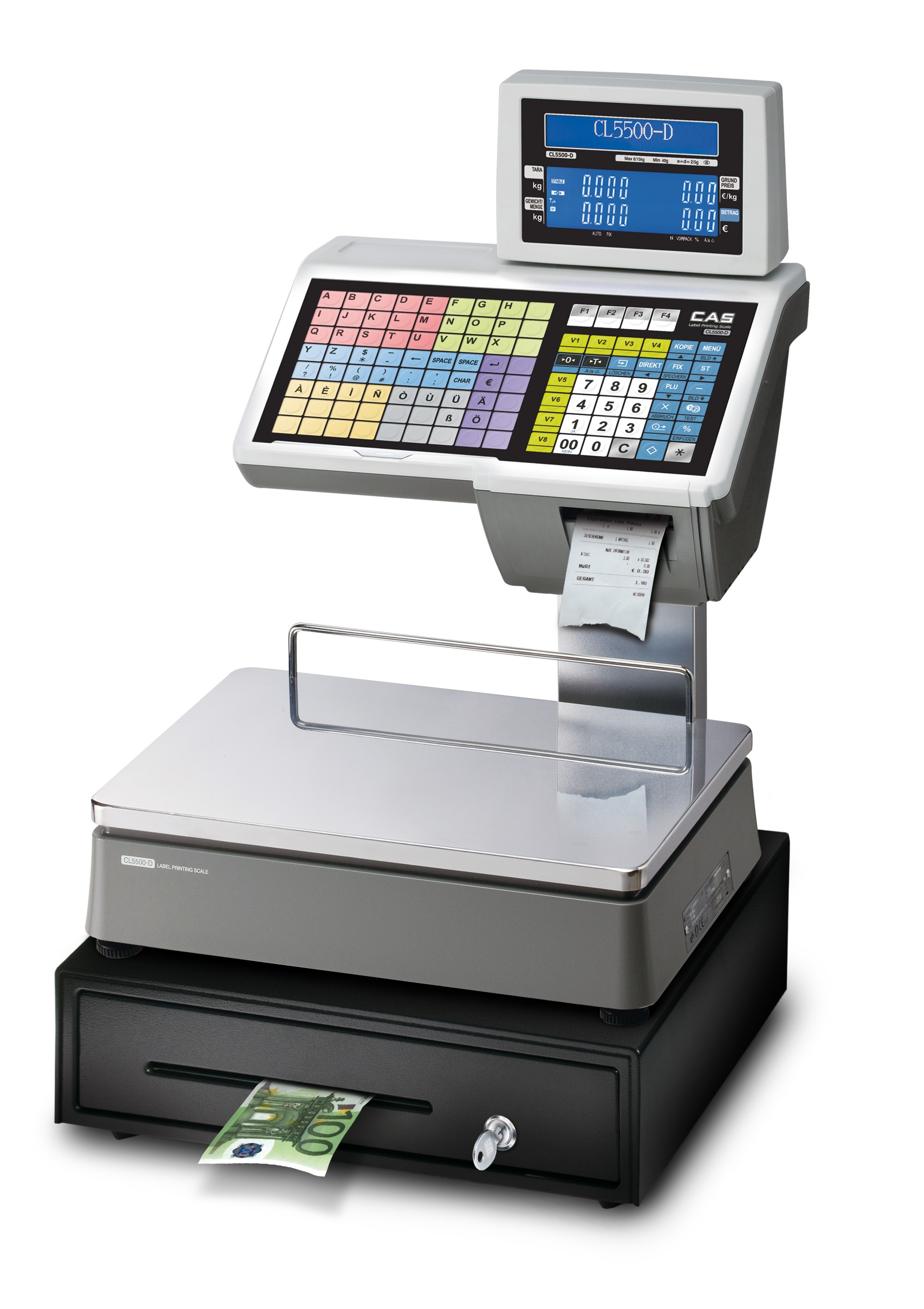 Geeichte Etikettendruckende CAS CL5500-D Systemwaage