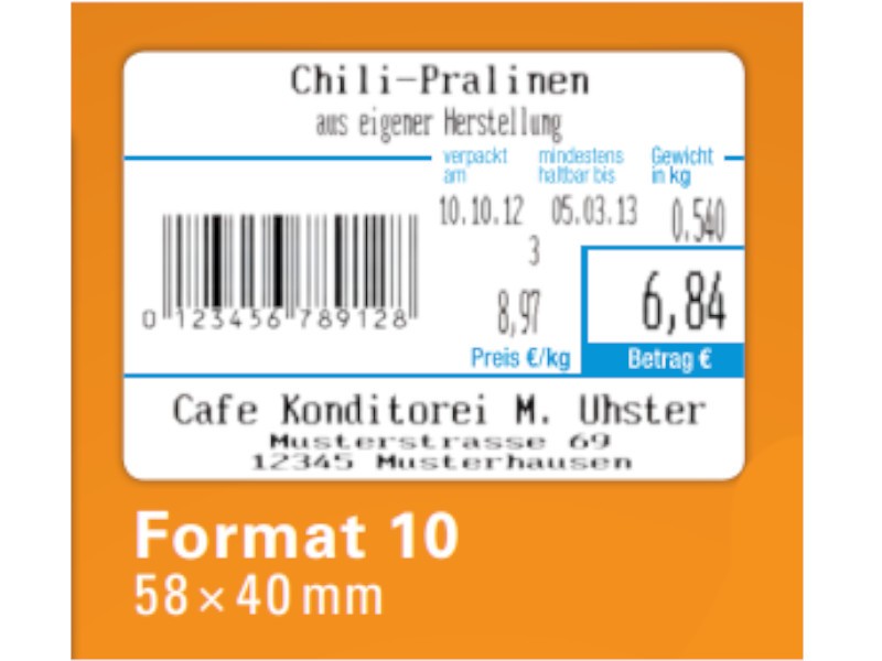 940 Thermoetiketten für CAS (10 Rollen) Format 10