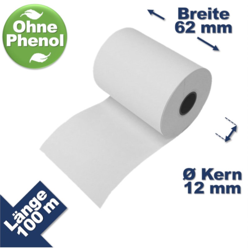 Thermorollen 62mm x 100m x 12mm