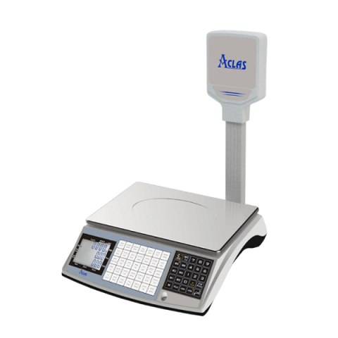 Geeichte Ladenwaage WKA-PS-D-H mit Hochanzeige und großer Tastatur, Marktwaage, Obstwaage, Gemüsewaage