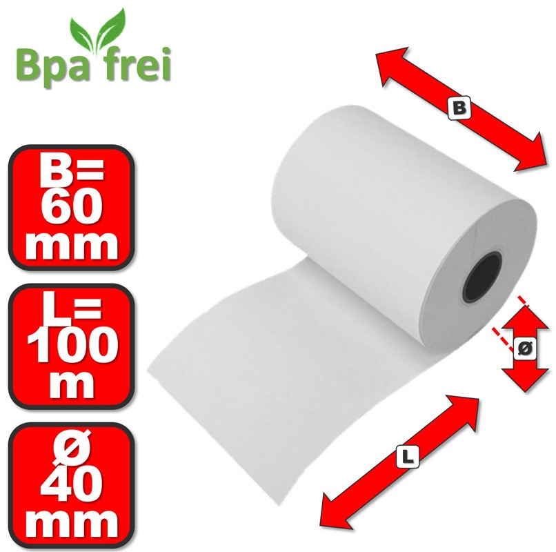 Thermorollen 60mm x 100m x 40mm 