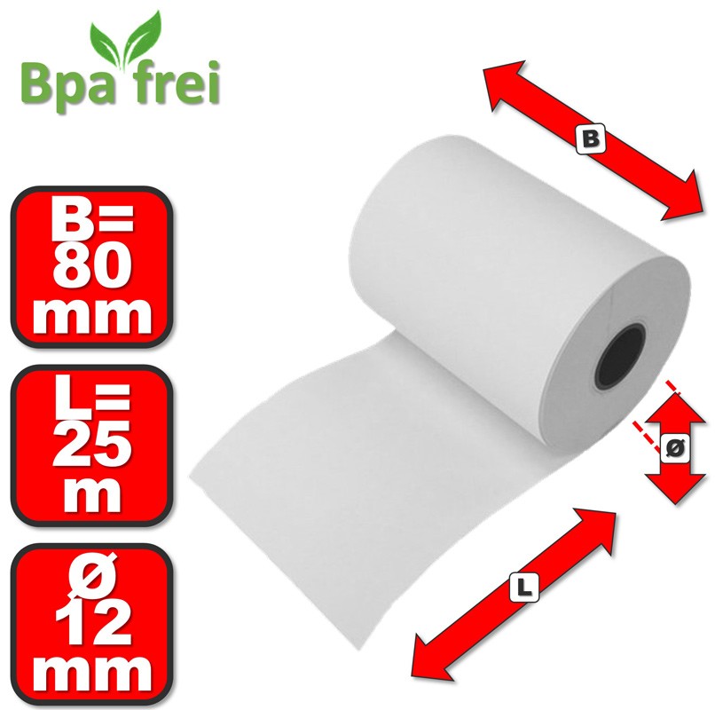 Thermorollen 80mm x 25m x 12mm