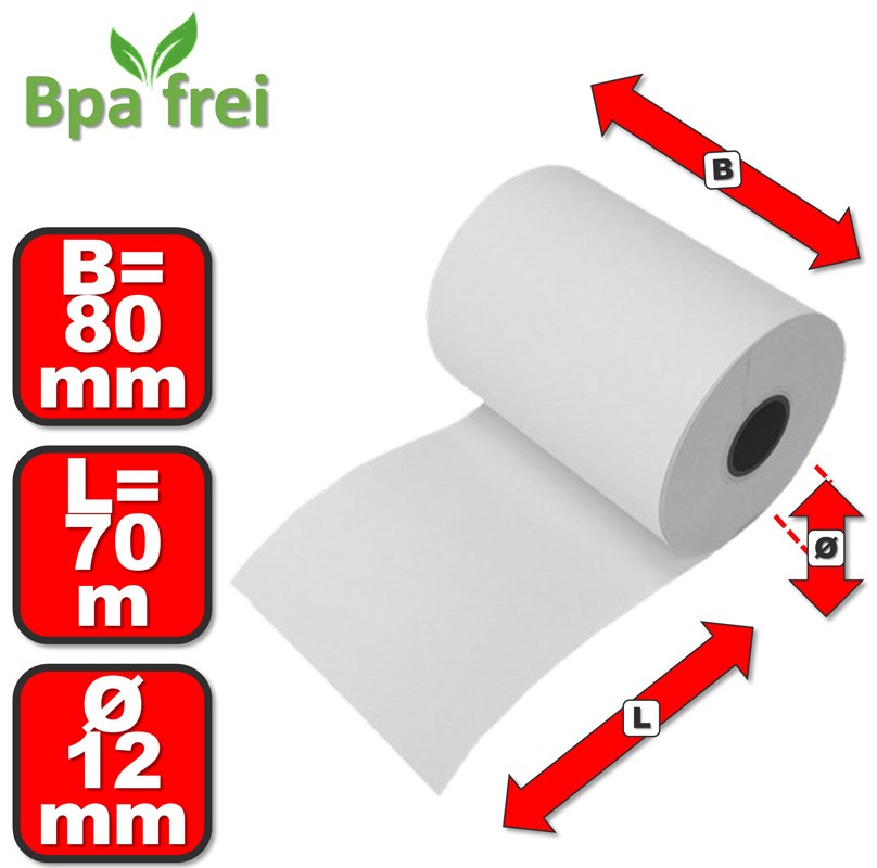 Thermorollen 80mm x 70m x 12mm