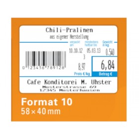 940 Thermoetiketten für CAS (10 Rollen) Format 10